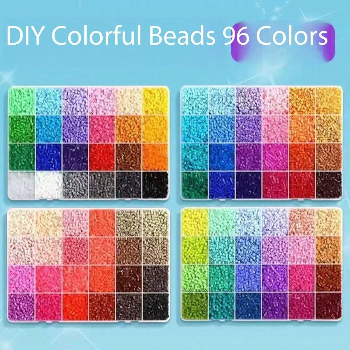 4 Boxes Of 2.6mm Fuse Bead Creative Handmade Set, 24 Color Perler Bead Puzzle Keychain DIY Pendant Making, Adults Dot Puzzle Handmade,Refill Beads Set