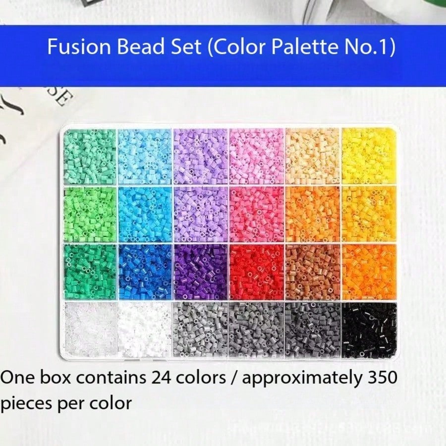 4 Boxes Of 2.6mm Fuse Bead Creative Handmade Set, 24 Color Perler Bead Puzzle Keychain DIY Pendant Making, Adults Dot Puzzle Handmade,Refill Beads Set