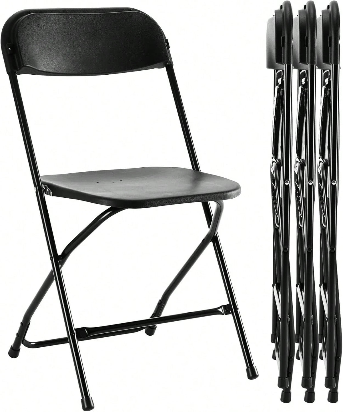 4 Or 10 Pack Folding Plastic Chairs For Weddings, Parties Home Events
