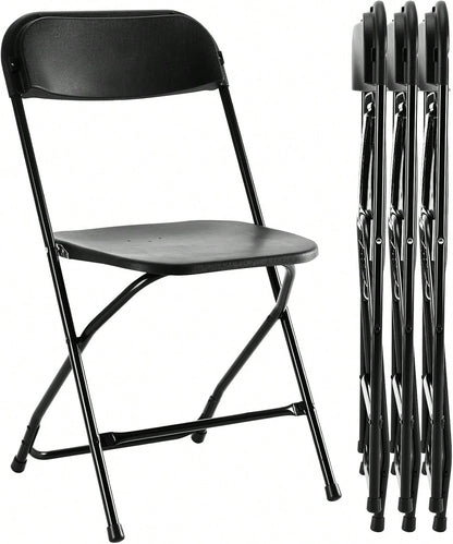 4 Or 10 Pack Folding Plastic Chairs For Weddings, Parties Home Events