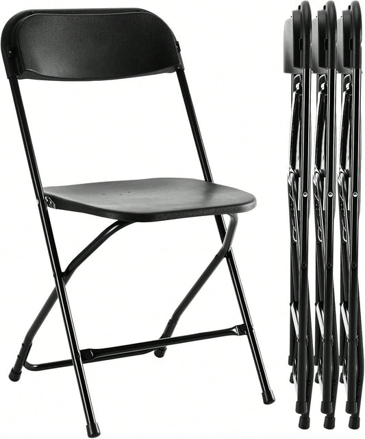 4 Or 10 Pack Folding Plastic Chairs For Weddings, Parties Home Events