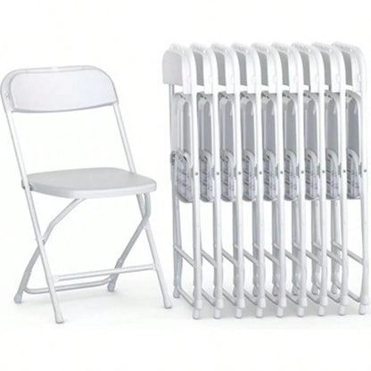 4 Or 10 Pack Folding Plastic Chairs For Weddings, Parties Home Events