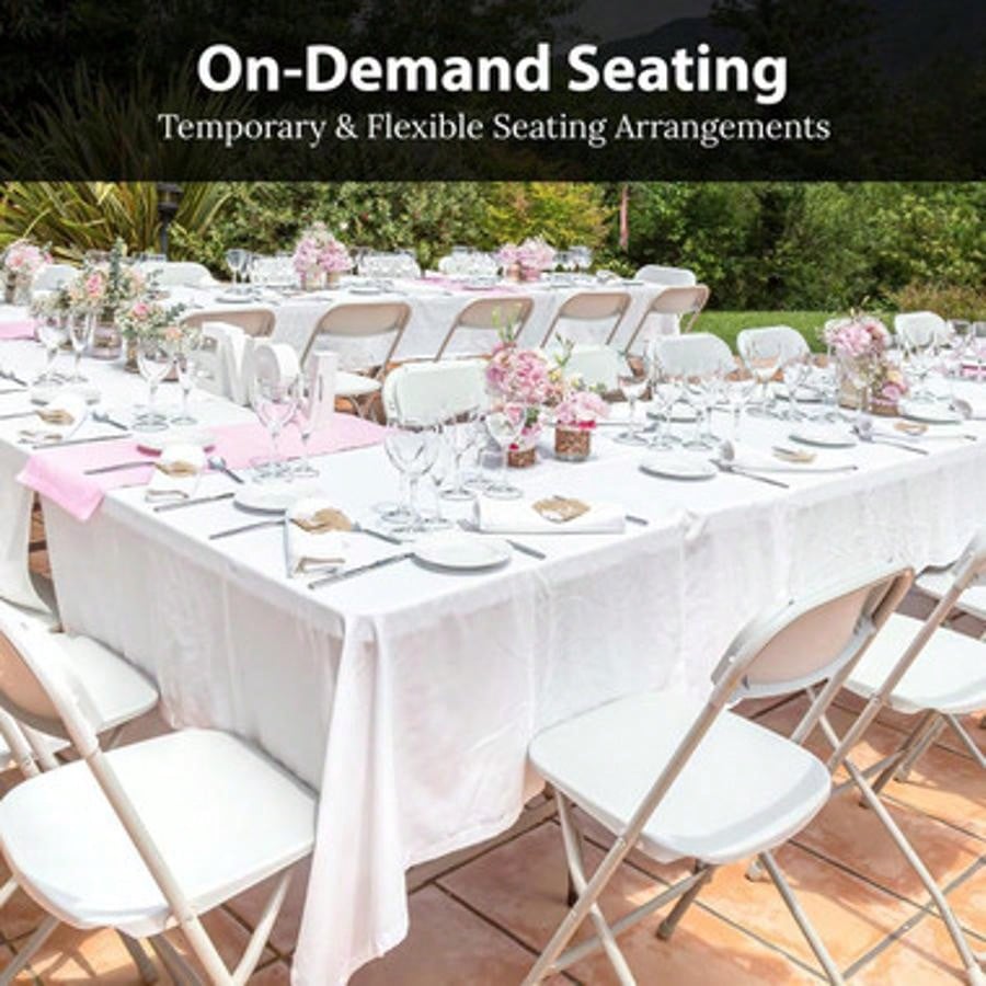 4 Or 10 Pack Folding Plastic Chairs For Weddings, Parties Home Events