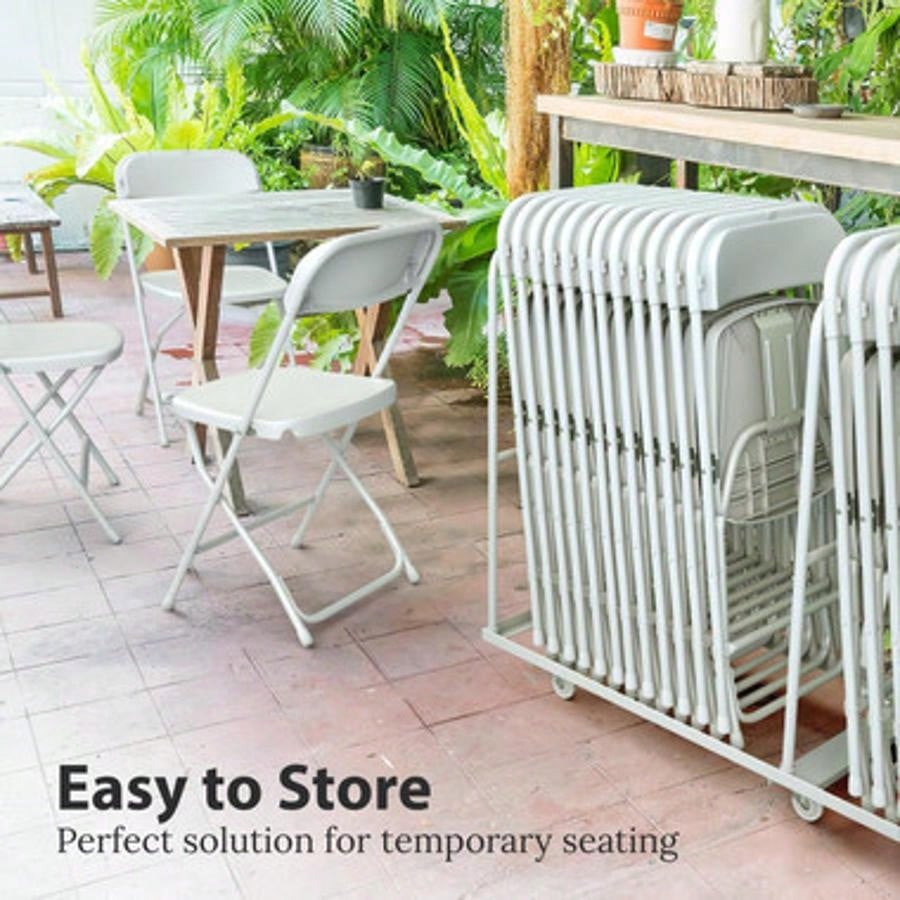 4 Or 10 Pack Folding Plastic Chairs For Weddings, Parties Home Events