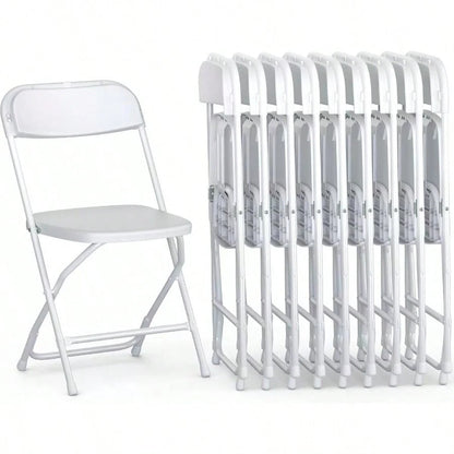 4 Or 10 Pack Folding Plastic Chairs For Weddings, Parties Home Events