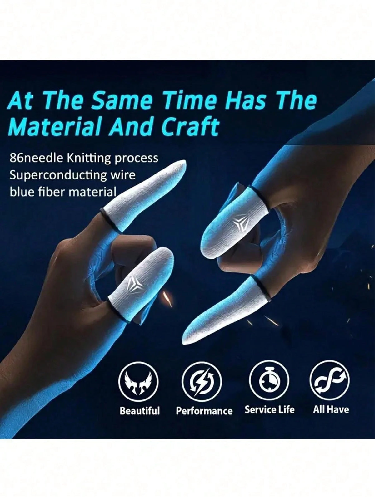 4pcs(2 Pairs) Gaming Finger Sleeves With Metal Case, Breathable Finger Caps For Phone Game Touch Screen Controls