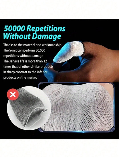 4pcs(2 Pairs) Gaming Finger Sleeves With Metal Case, Breathable Finger Caps For Phone Game Touch Screen Controls
