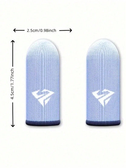 4pcs(2 Pairs) Gaming Finger Sleeves With Metal Case, Breathable Finger Caps For Phone Game Touch Screen Controls
