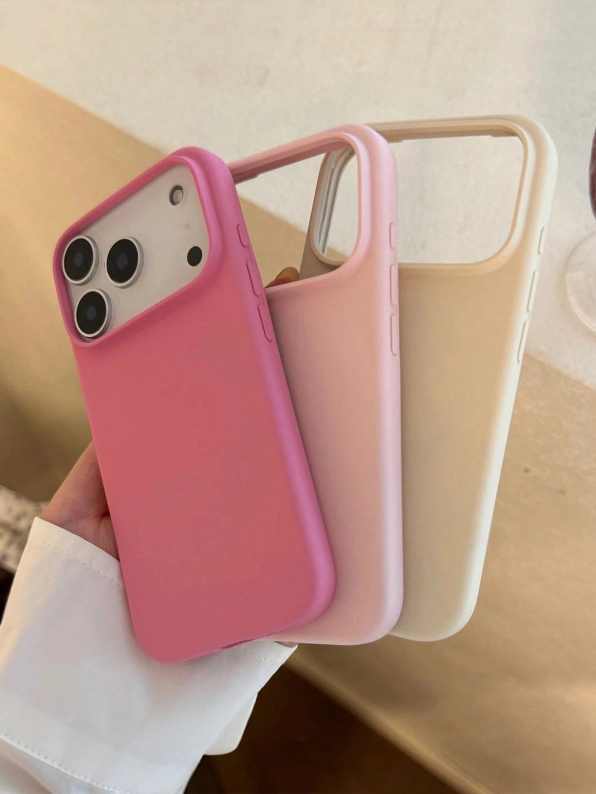 4pcs Phone Case Set, Black + Pink + Rose Red + White, Dopamine Matte 4pcs Phone Case Set Compatible With 17 Pro Max/17 Pro/17/16 Pro Max/16/16 Pro/16 Plus/15/15 Pro Max/15 Pro/15 Plus/11/12/13/14 Pro
