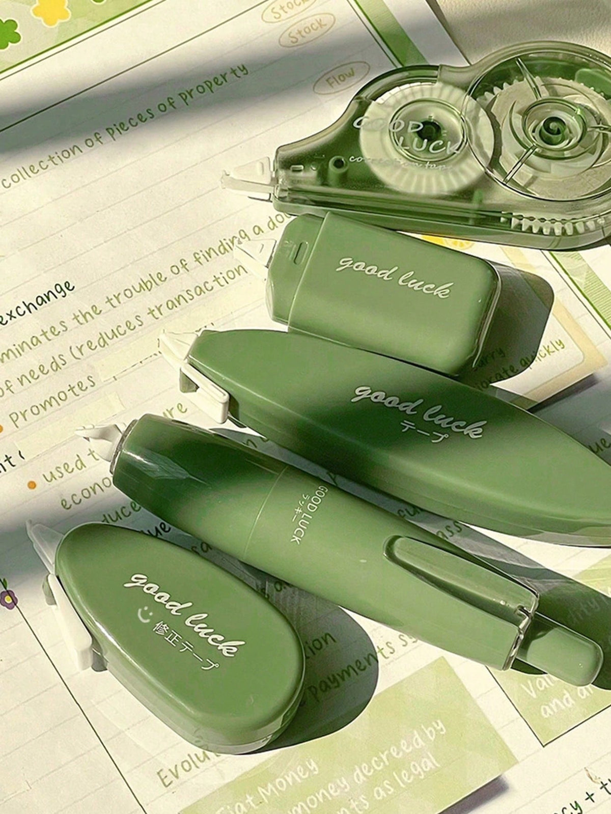 5 Packs Gradient Correction Tape Portable Student-Friendly Cute Stationery Eraser Smooth Modification Continuous Correction Pen