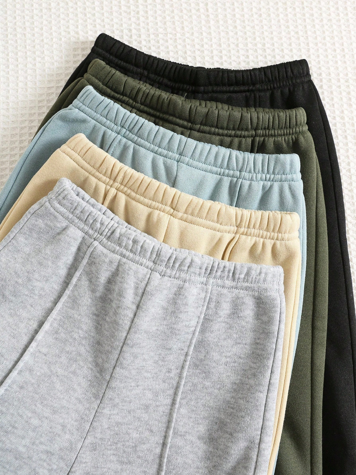5 Pieces Young Boy Leisure College Comfortable Fashion Simple Practical All-Match With Decoration Soft Comfortable Thick Sweatpants Suitable For Family Matching Birthday Party Suitable For Daily