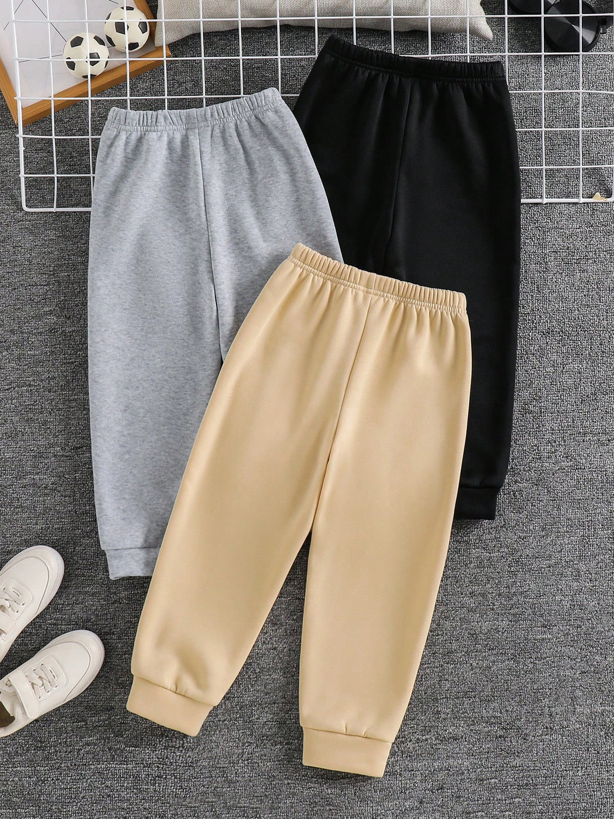 5 Pieces Young Boy Leisure College Comfortable Fashion Simple Practical All-Match With Decoration Soft Comfortable Thick Sweatpants Suitable For Family Matching Birthday Party Suitable For Daily