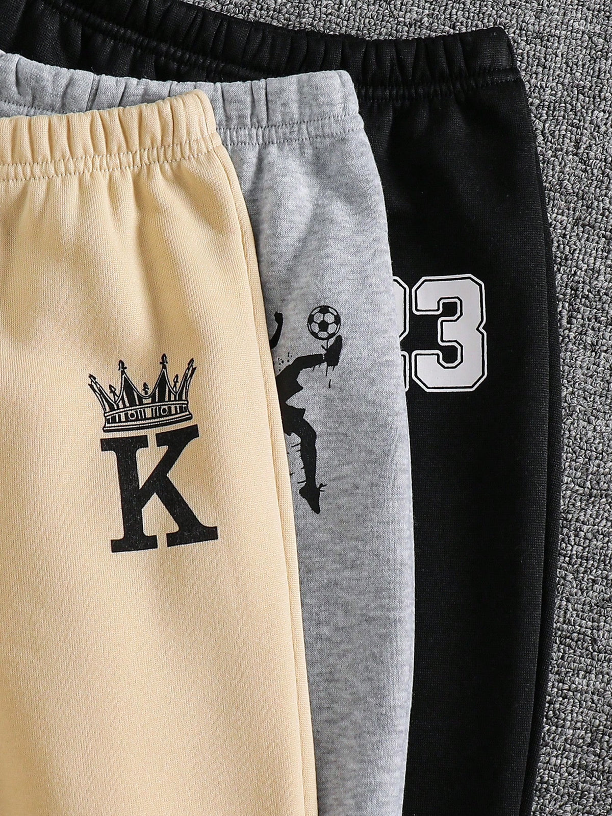 5 Pieces Young Boy Leisure College Comfortable Fashion Simple Practical All-Match With Decoration Soft Comfortable Thick Sweatpants Suitable For Family Matching Birthday Party Suitable For Daily