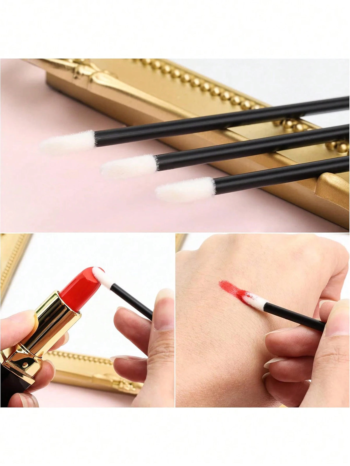 500 Pcs 50 Pcs Lip Stick Lipstick Applicator Lip Gloss Stick Lint Free Makeup Applicator Beauty Tool, Disposable