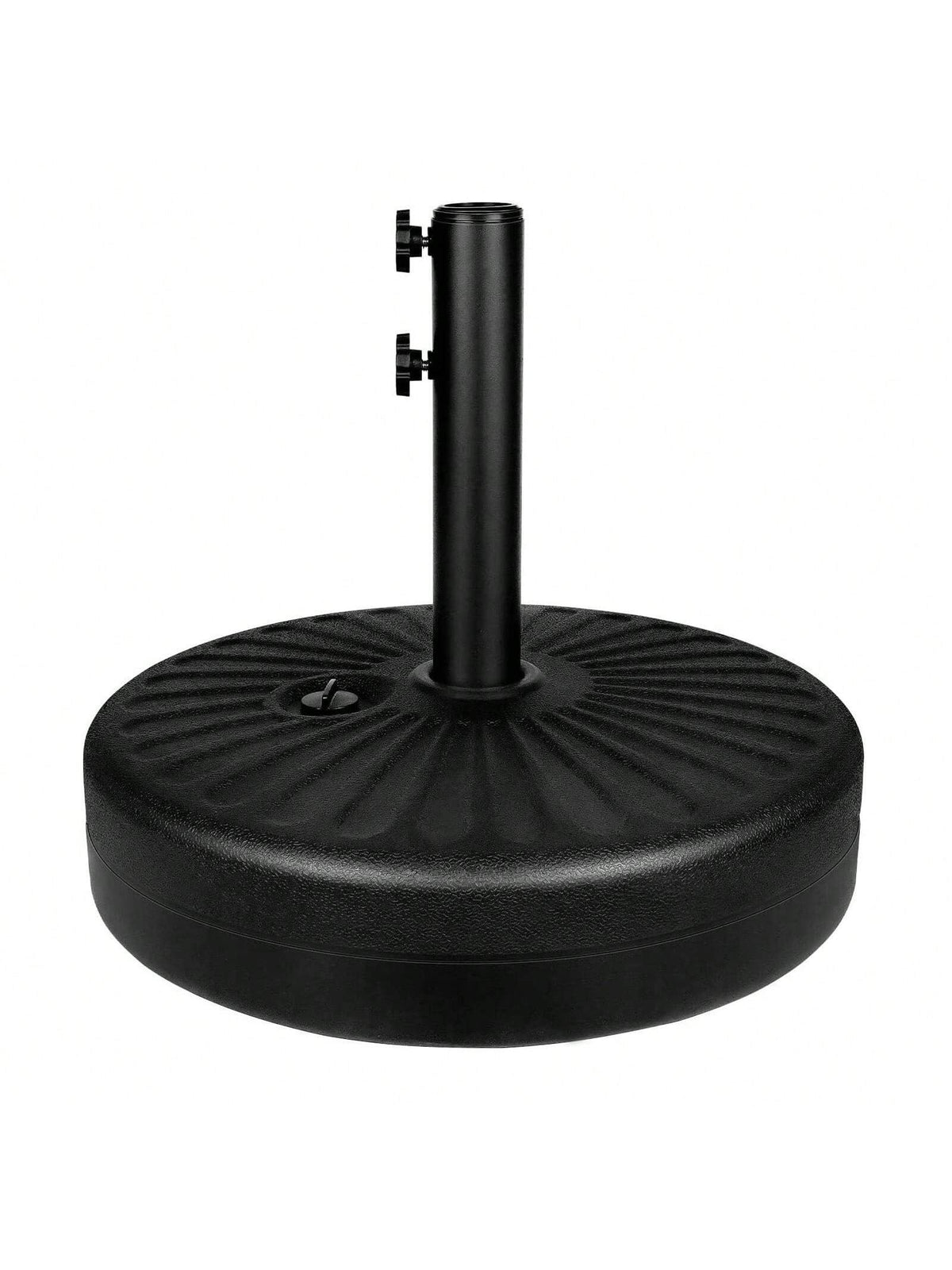 50LBS Round Umbrella Base Water Filled With Steel Umbrella Holder, Heavy Duty Fillable Umbrella Base Stand For Outdoor, Patio, Lawn, Garden (Black)