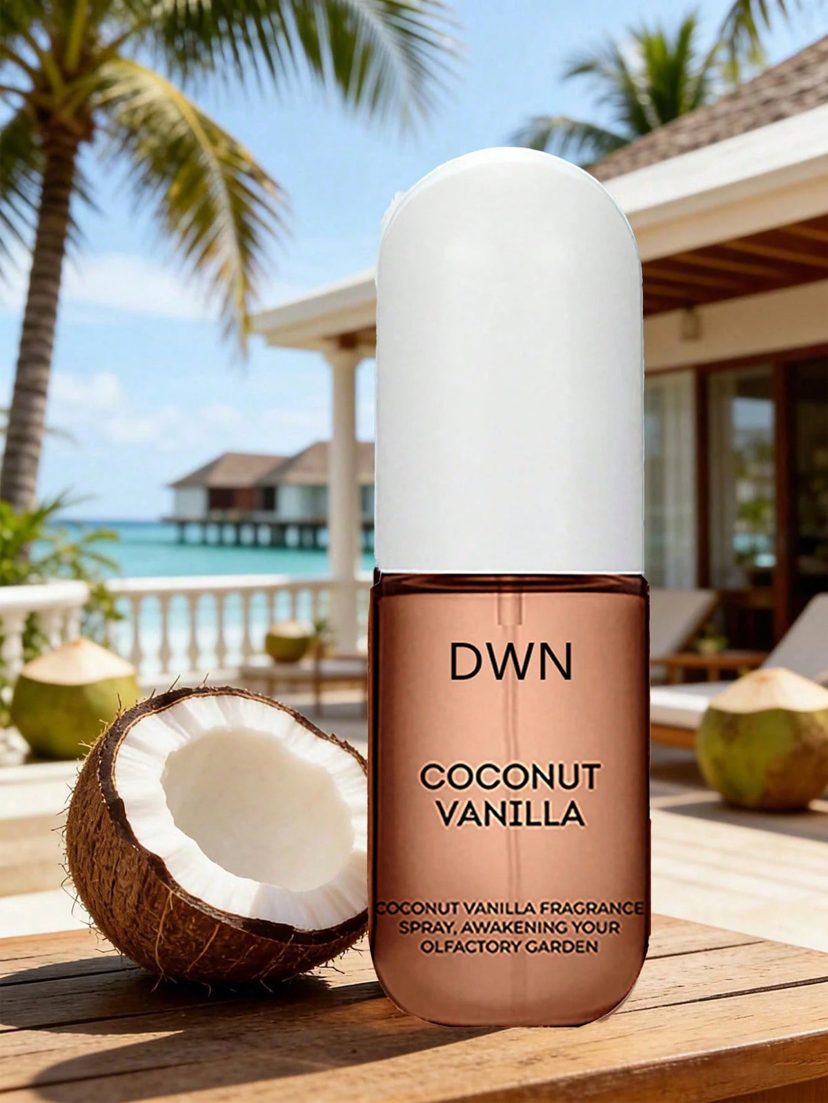 50ml ADMD Coconut Vanilla Fragrance Room Spray, Car Air Freshener- Emits Scents Of Coconut, Rose And Vanilla. Long-Lasting Fragrance, Portable Packaging Design For Easy Carrying. Suitable For Bedroom