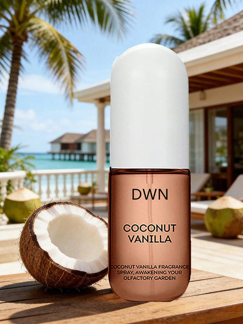 50ml ADMD Coconut Vanilla Fragrance Room Spray, Car Air Freshener- Emits Scents Of Coconut, Rose And Vanilla. Long-Lasting Fragrance, Portable Packaging Design For Easy Carrying. Suitable For Bedroom