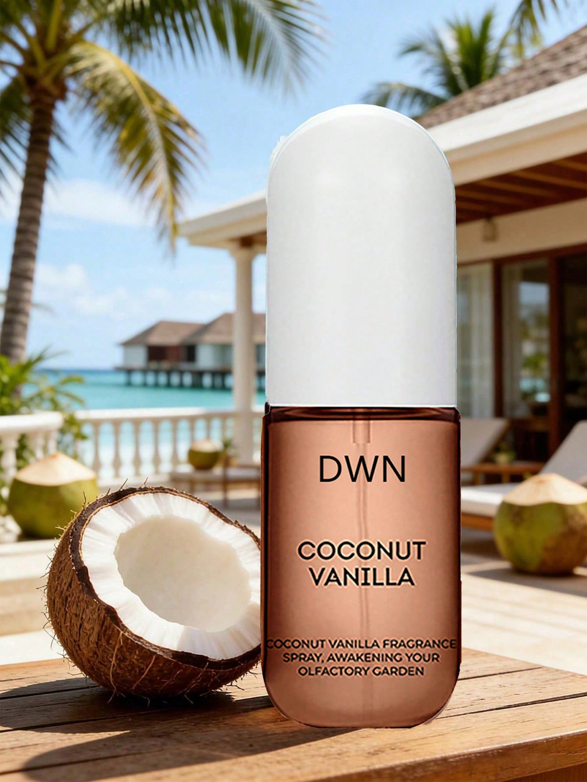 50ml ADMD Coconut Vanilla Fragrance Room Spray, Car Air Freshener- Emits Scents Of Coconut, Rose And Vanilla. Long-Lasting Fragrance, Portable Packaging Design For Easy Carrying. Suitable For Bedroom