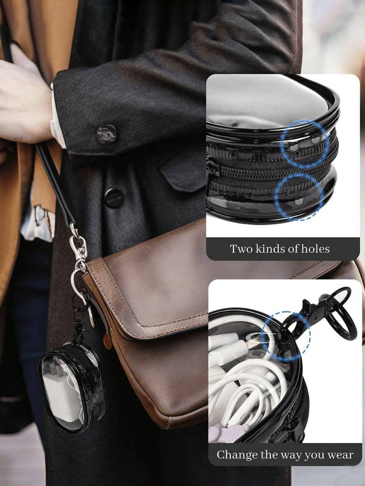 5pcs/2pcs/1pc Portable Mini Transparent Zipper Storage Bag, Small Multi-Functional Storage Bag, Transparent Travel Accessory Pouch, Travel Essentials, Electronic Organizer