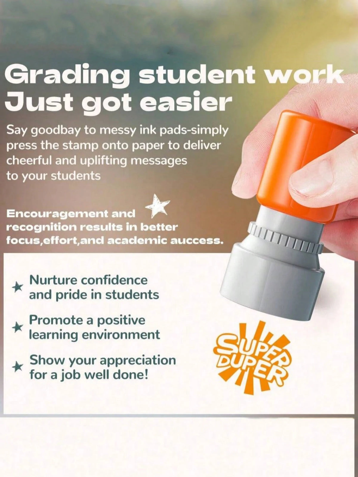 5pcs/Set Teacher Comment Stamps Automatic Ink Pad Stamp, Comment Sensitive Stamp, Education Behavior Stamp, Encouragement Seal, Parent Signature Stamp With 5 Colors,Back To School,School Supplies