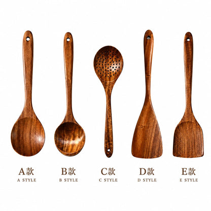 5pcs Wooden Spoons, Sturdy Wooden Kitchen Utensils With A Box, Lightweight And Heat Resistant, Kitchen Supplies Baking Accessories