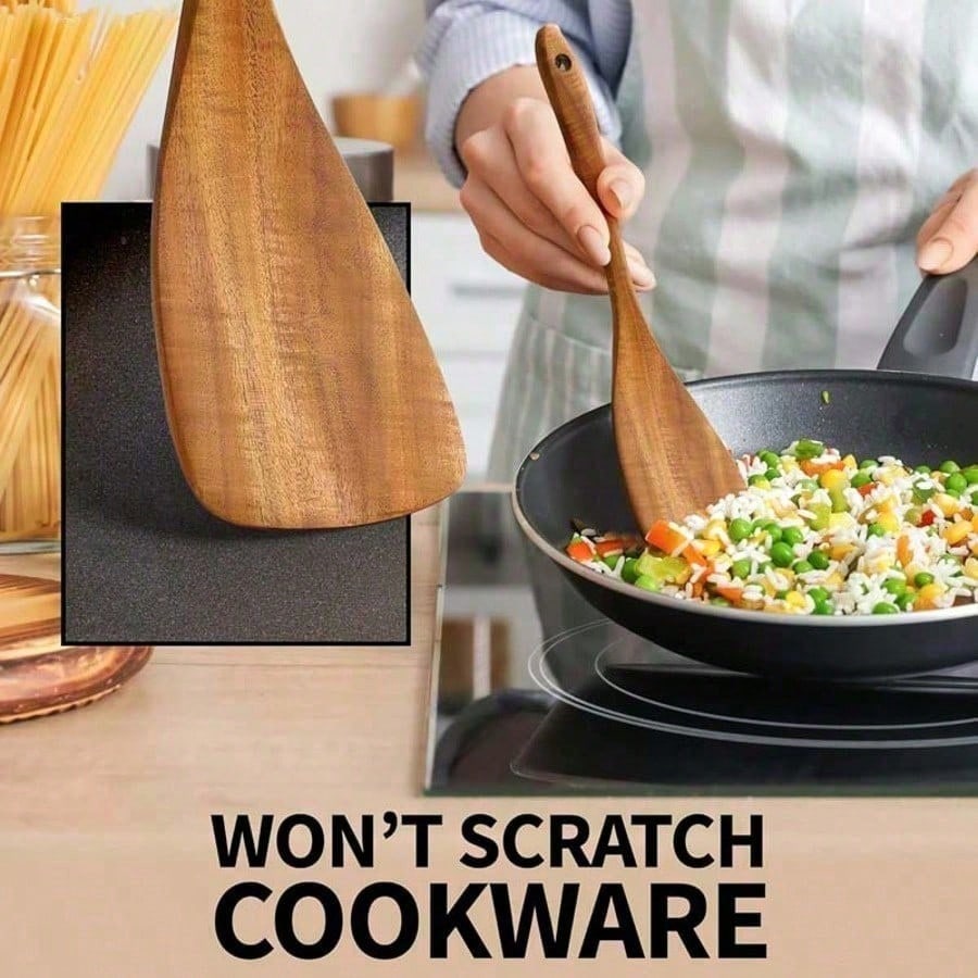 5pcs Wooden Spoons, Sturdy Wooden Kitchen Utensils With A Box, Lightweight And Heat Resistant, Kitchen Supplies Baking Accessories