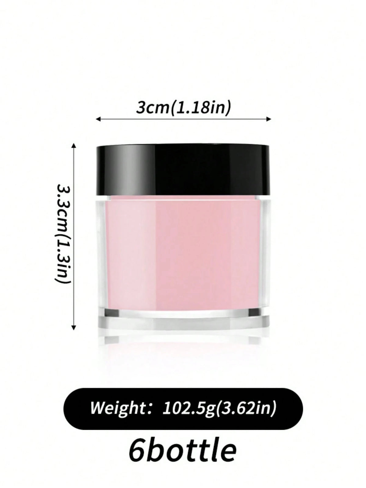 6 Colors Acrylic Powder Set, Nude Pink White High Gloss Acrylic Powder Set, Nail Art DIY Design, Nail Extension And Nail Carving, Professional Polymer 3D Acrylic Nail Set