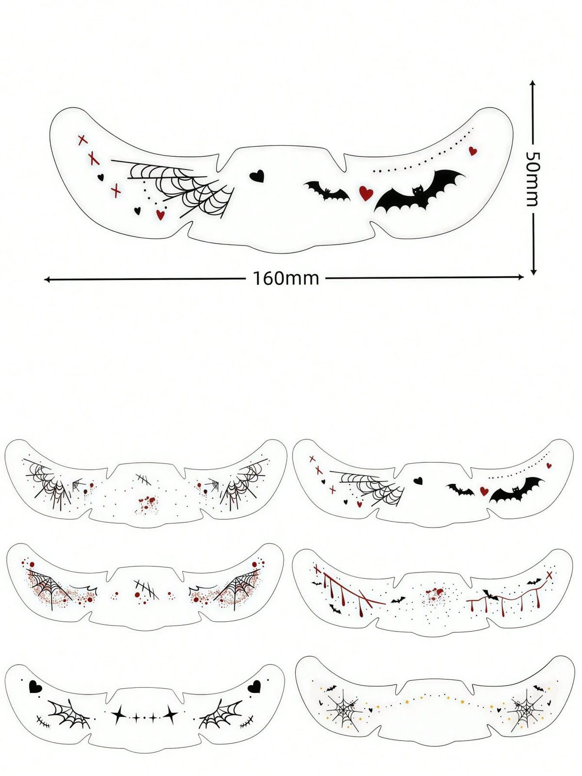 6 Sheets Halloween Freckles Witch Face Tattoos Spider Web Tattoo Cute Bat Tattoos Waterproof Fake Scar Vampire Makeup For Festival Halloween Prank Cosplay Carnival Decorations