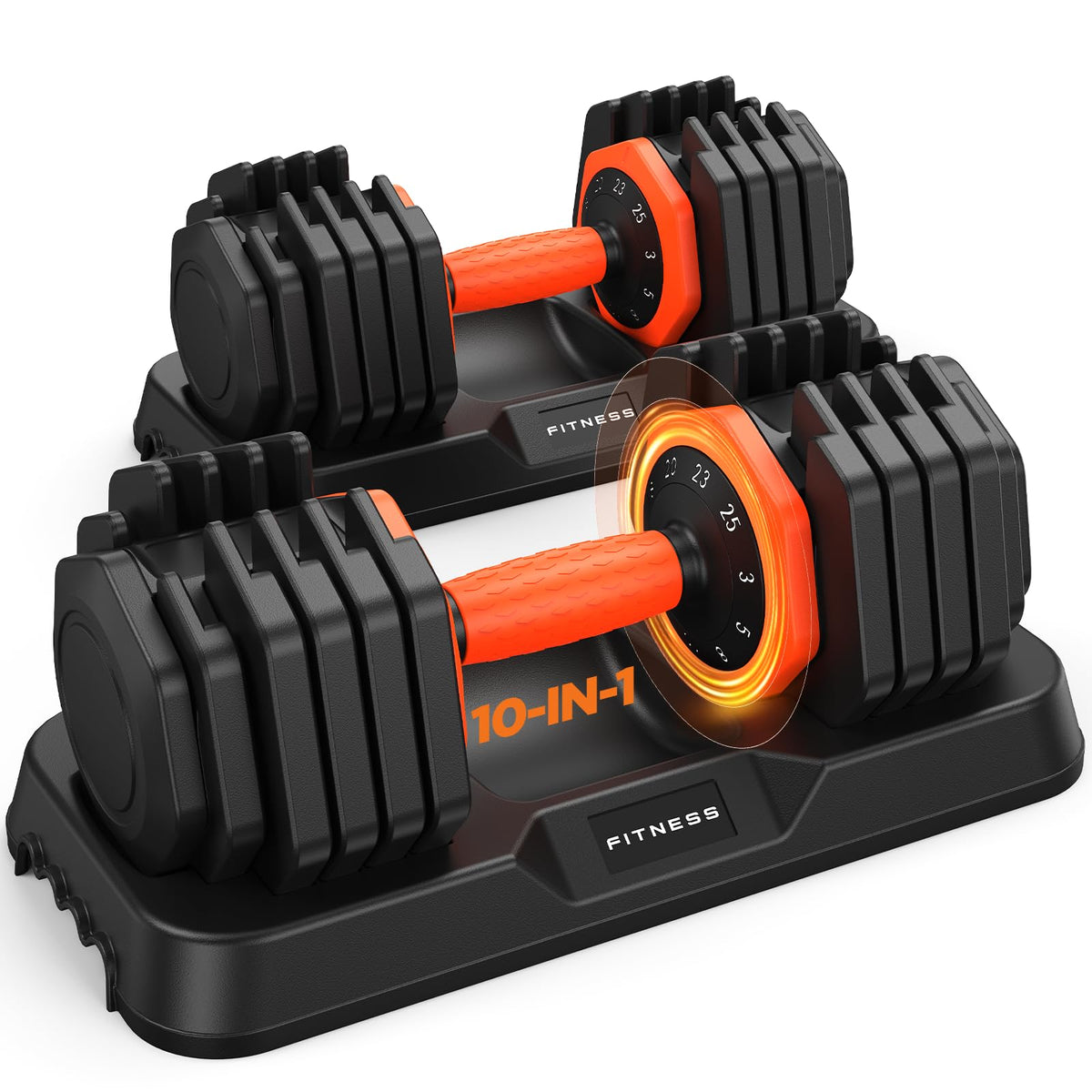 Premium Adjustable Dumbbell Set – 2 Pack, Up to 55 LB with Storage Case