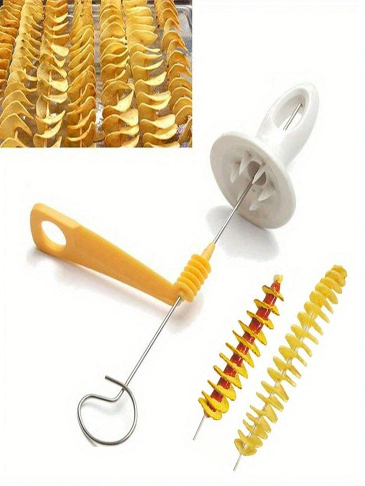 6pcs Multi-Function Tornado Potato Slicer, Manual Potato Slicing Tool For BBQ And Kitchen