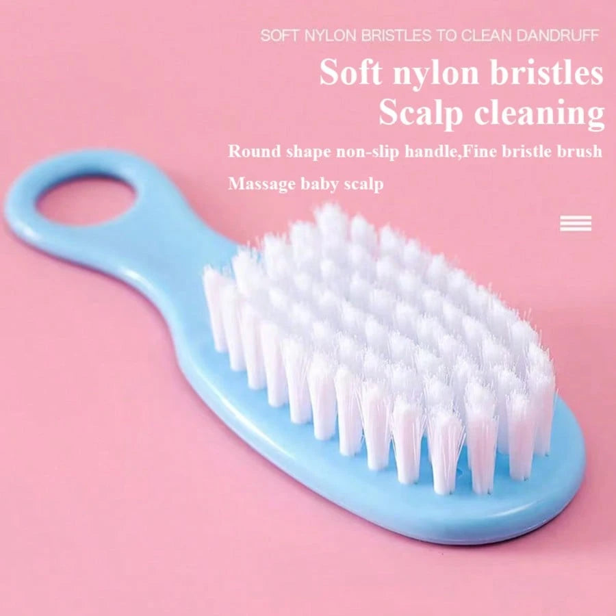 6pcs/Set Blue & Pink Baby Cleaning Kit Care Product Set For Nails And Hair, Including Beauty Brush Comb And Nail Clipper Set For Home Use