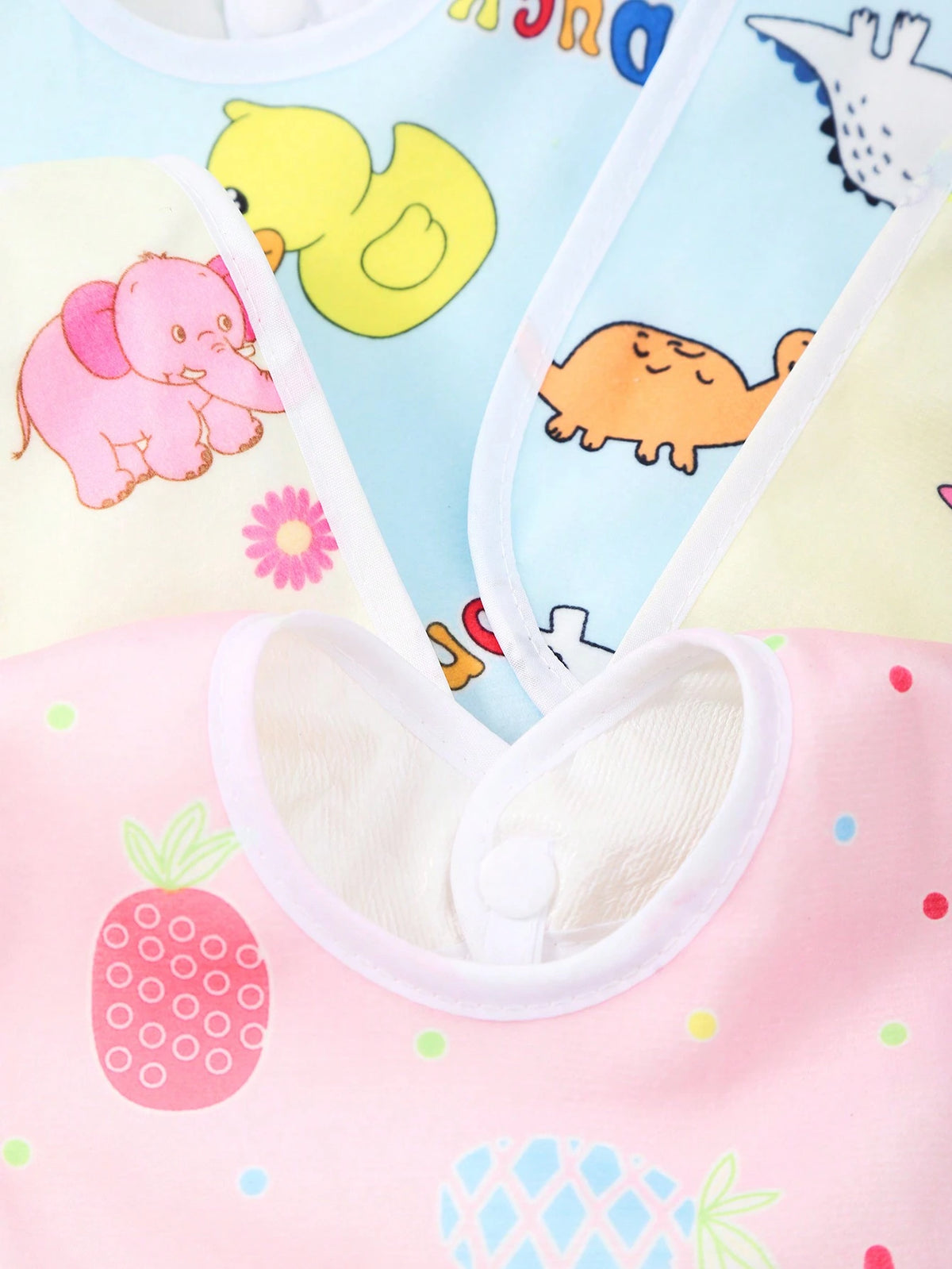 6pcs/Set Random Pattern Crystal Velvet U-Shaped Baby Bibs, Infant Feeding Burp Cloths
