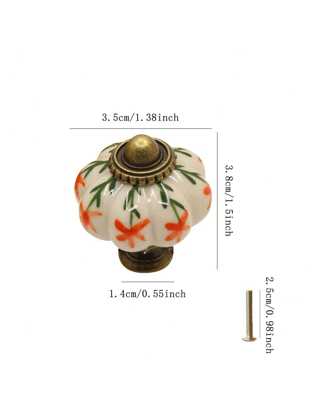 6pcs Vintage Ceramic Knob, Blue & White Pumpkin Shaped Cabinet Knob/Drawer Pull Handle, Furniture Hardware Suitable For Cabinet, Drawer, Wardrobe