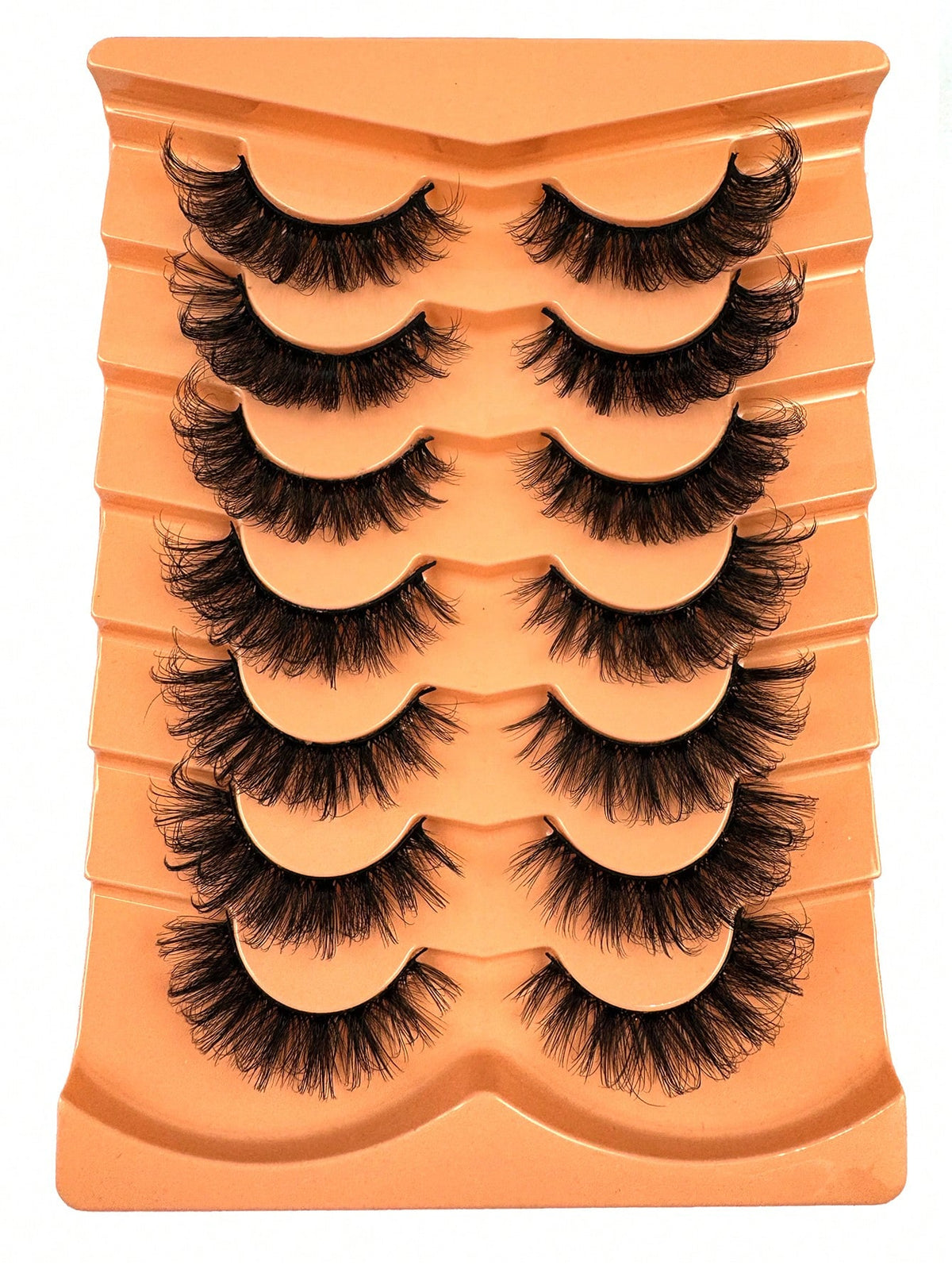 7 Pairs Of Faux Mink Fluffy Russian Volume DD Curl False Eyelashes, Dramatic Mink Lashes For Long Lasting Cat Eye & Corner Lift, Suitable For Beginners, Reusable Strip Lashes,Lashes,Eyelashes,Fake Las