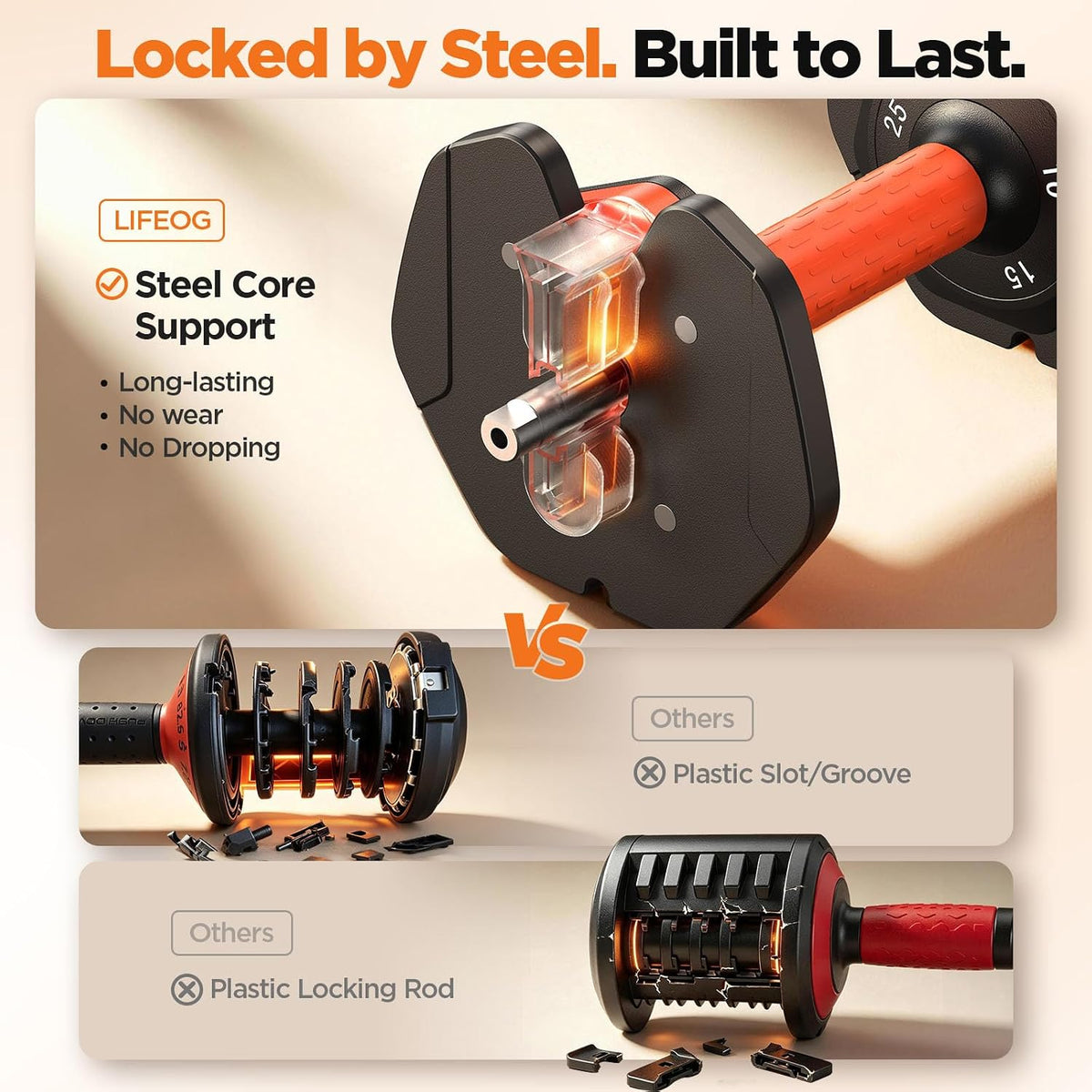 Premium Adjustable Dumbbell Set – 2 Pack, Up to 55 LB with Storage Case