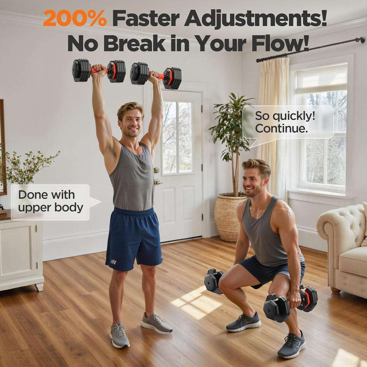 Premium Adjustable Dumbbell Set – 2 Pack, Up to 55 LB with Storage Case