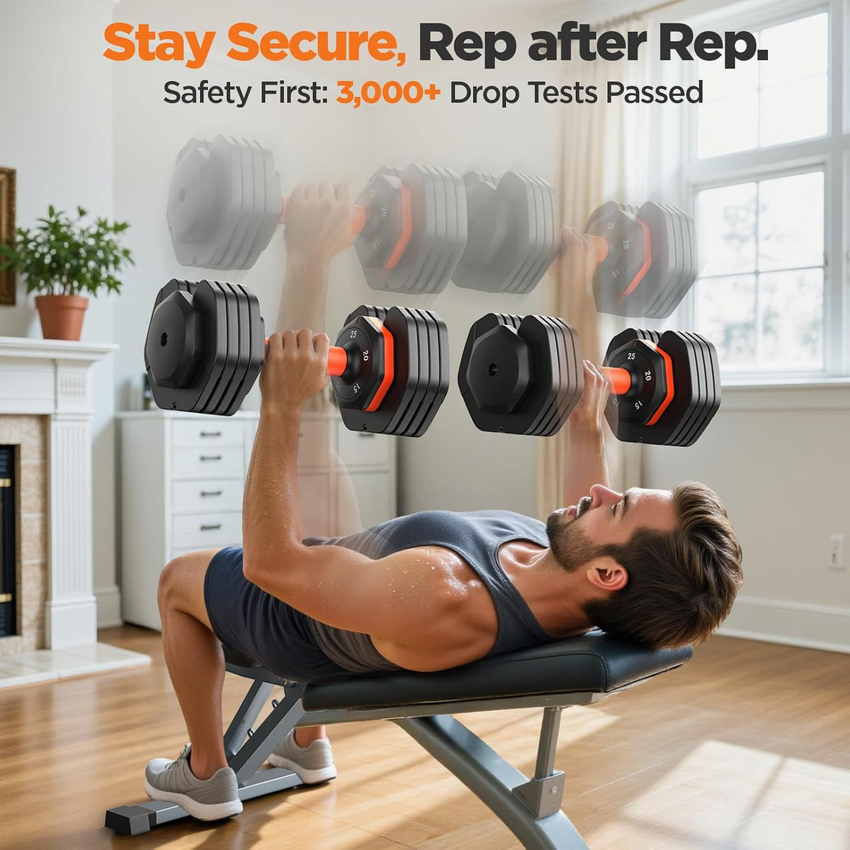 Premium Adjustable Dumbbell Set – 2 Pack, Up to 55 LB with Storage Case