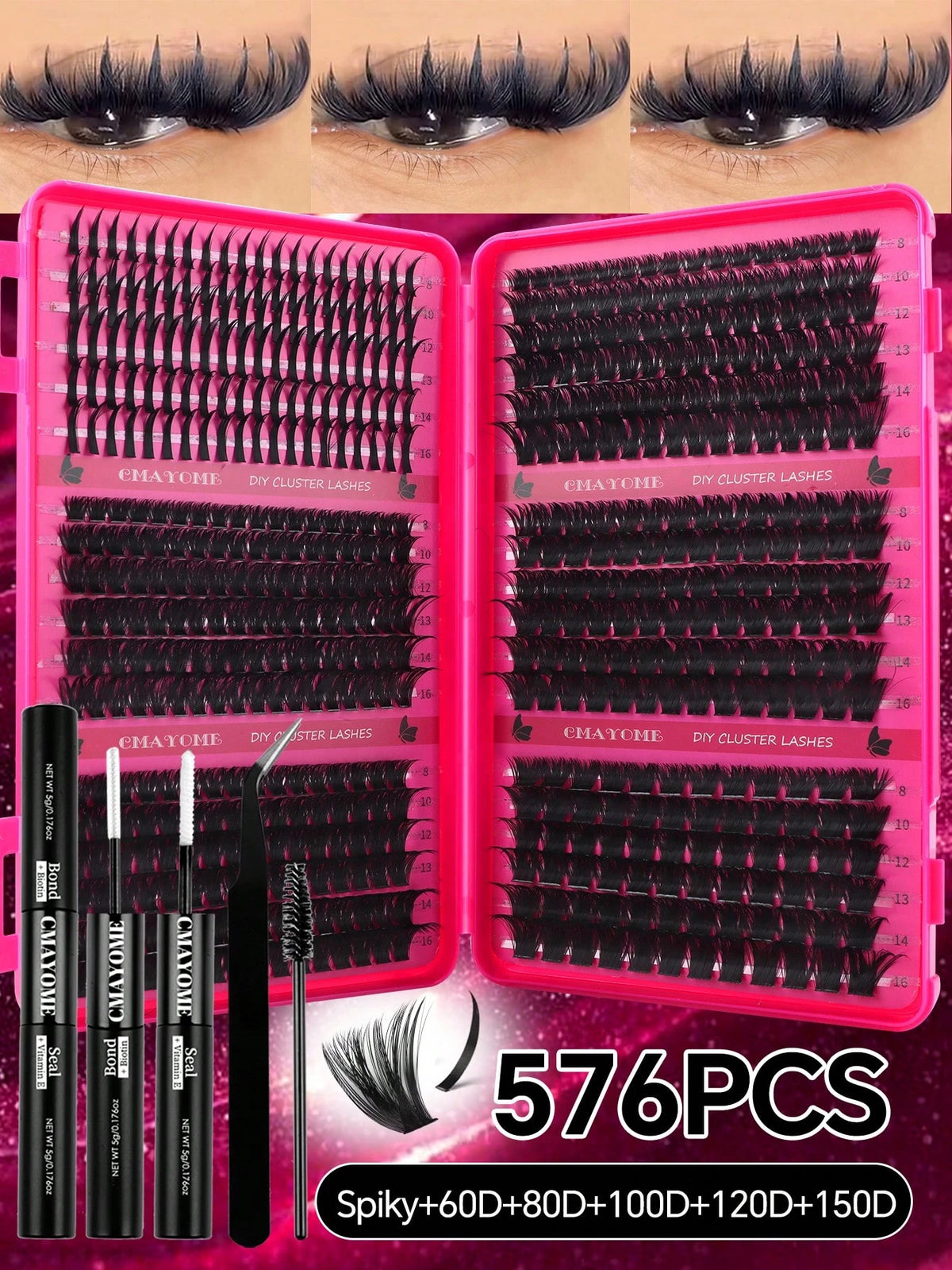 720/684/648/200pcs Multi-Style D-Curl Eyelash Cluster Set, 8-16mm Large Capacity Individual Lashes. Easy For DIY Daily Makeup Use At Home. Suitable For Date, Travel, Photography, Wedding, Holiday And