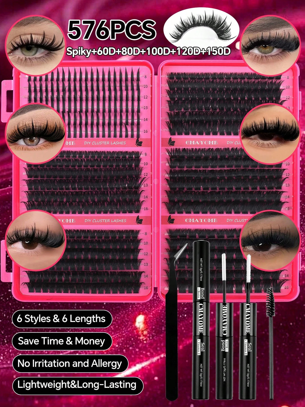 720/684/648/200pcs Multi-Style D-Curl Eyelash Cluster Set, 8-16mm Large Capacity Individual Lashes. Easy For DIY Daily Makeup Use At Home. Suitable For Date, Travel, Photography, Wedding, Holiday And