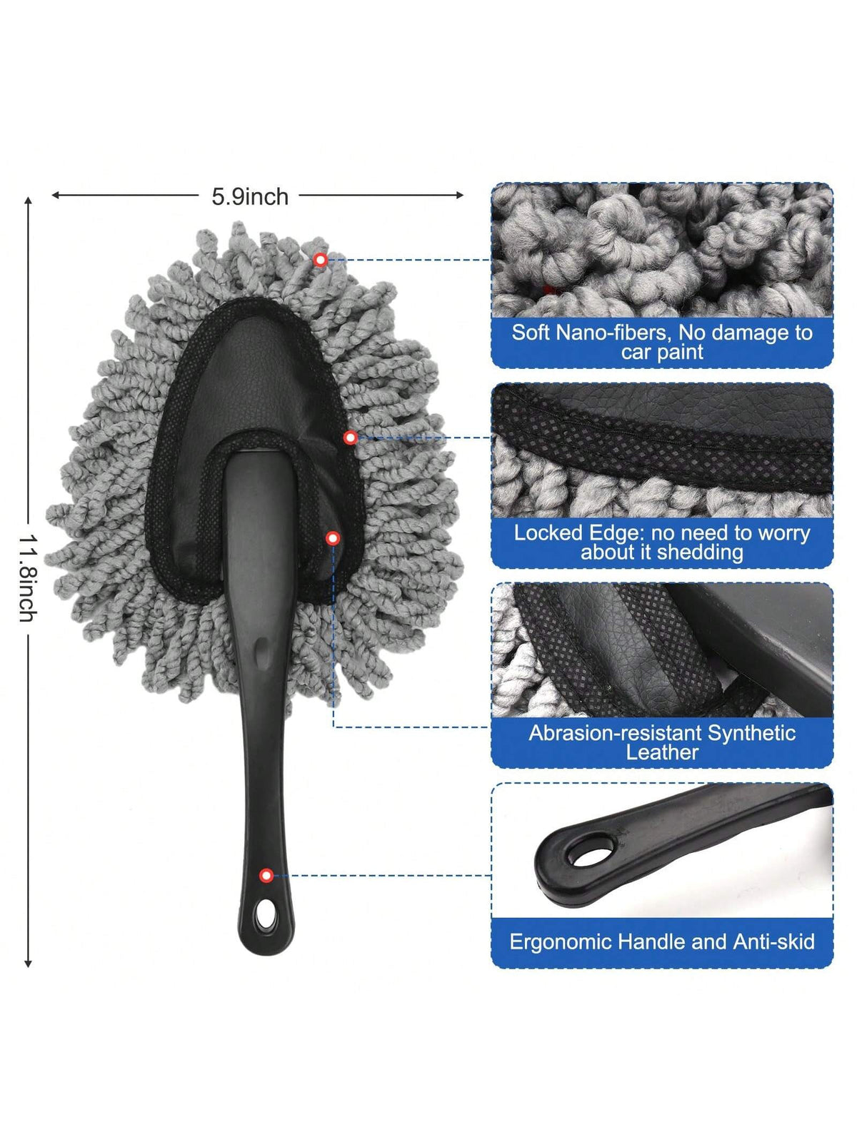 7pcs Car Interior Cleaning Kit, Includes Cleaning Gel, Soft Microfiber Cloth, Vent Duster, Car Cleaning Clay, Detail Cleaning Brush Accessories, Suitable For Car Decor, Sedan, Truck, SUV, RV, Etc.