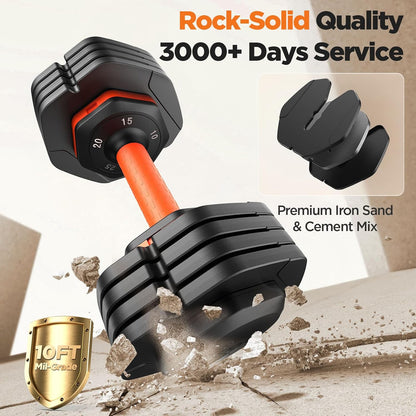 Premium Adjustable Dumbbell Set – 2 Pack, Up to 55 LB with Storage Case