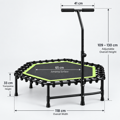 🔥 Summer Sale – 48-Inch Fitness Trampoline with Adjustable Handrail
