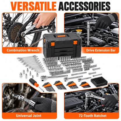 450-Piece Mechanics Tool & Socket Set – Complete Auto Repair Tool Kit