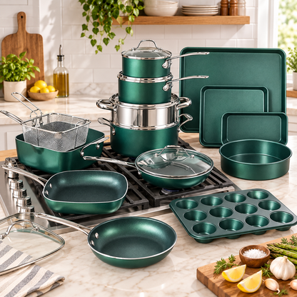 🔥 Summer Sale – 20-Piece Nonstick Cookware & Bakeware Set