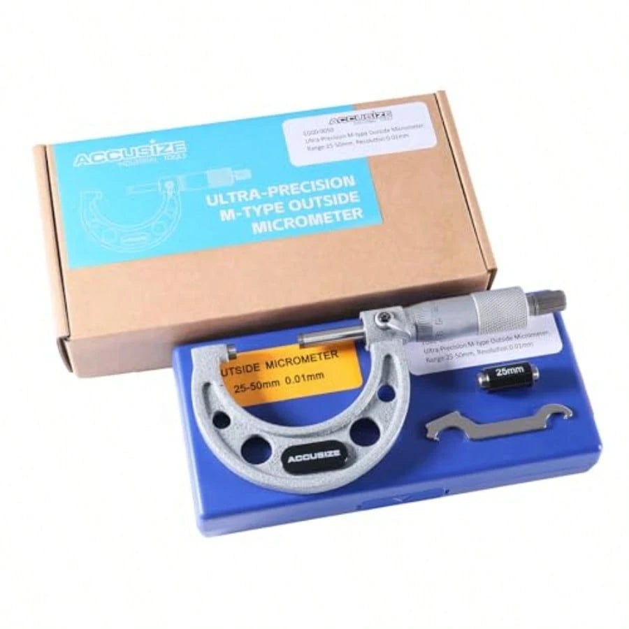 Accusize Industrial Tools 25-50mm By 0.01mm Ultra-Precision Ouide Micrometer EG00-0050