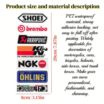 AD Waterproof, Sunscreen, Reflective Car Stickers, Sponsorship Motorcycle Stickers, Helmet Stickers, Electric Vehicle Motorcycle Decoration, Scratch Repair