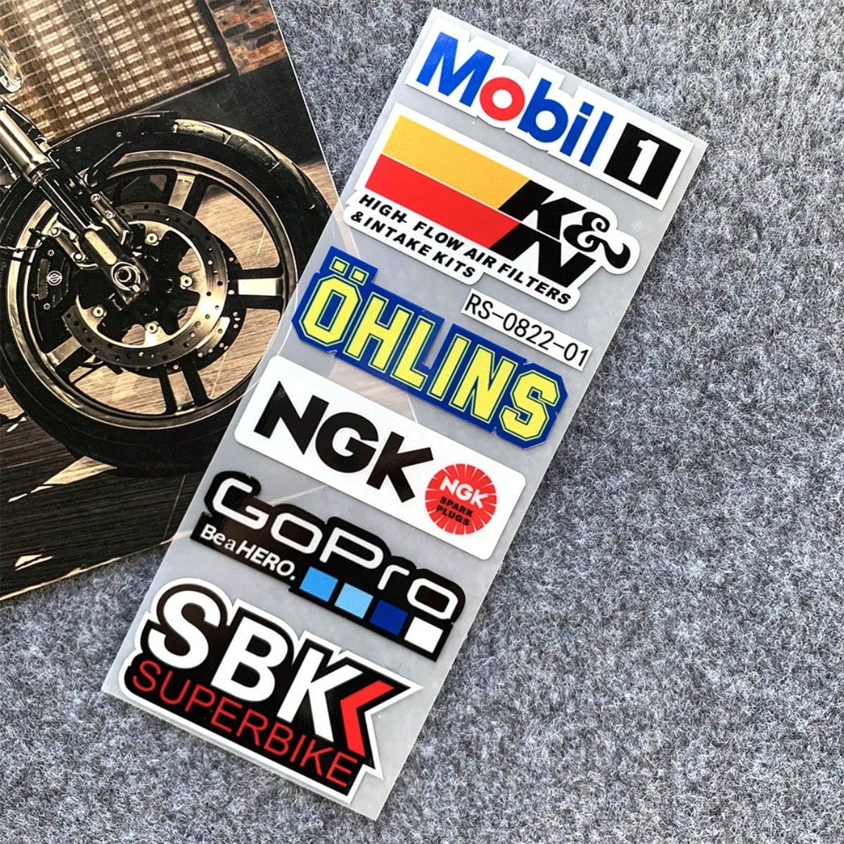 AD Waterproof, Sunscreen, Reflective Car Stickers, Sponsorship Motorcycle Stickers, Helmet Stickers, Electric Vehicle Motorcycle Decoration, Scratch Repair