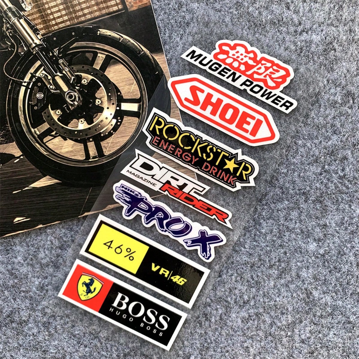 AD Waterproof, Sunscreen, Reflective Car Stickers, Sponsorship Motorcycle Stickers, Helmet Stickers, Electric Vehicle Motorcycle Decoration, Scratch Repair