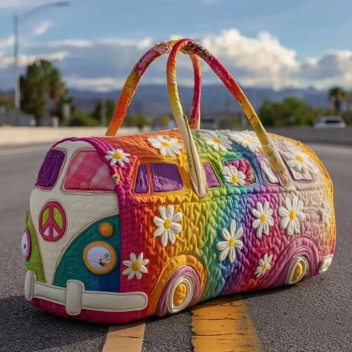 Adjustable Strap Quilted Duffle Bag Large Capacity 3D Quilting Craft Travel Duffel Bag Tote Bags Short-Distance Handbag