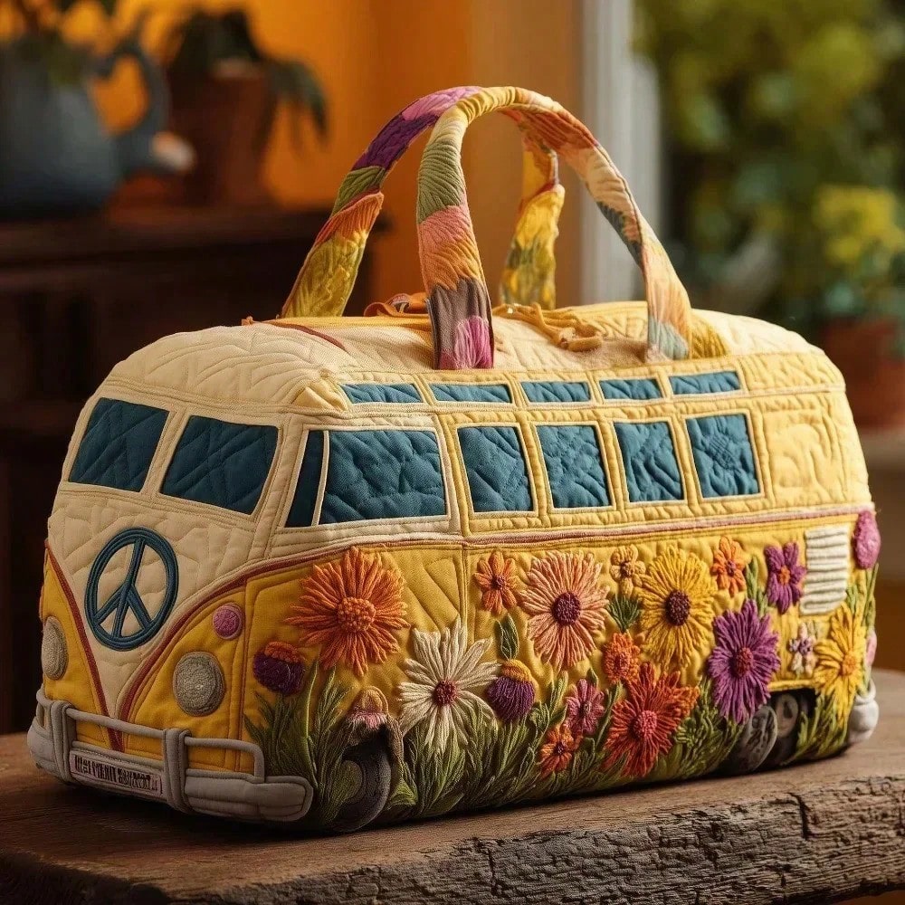 Adjustable Strap Quilted Duffle Bag Large Capacity 3D Quilting Craft Travel Duffel Bag Tote Bags Short-Distance Handbag
